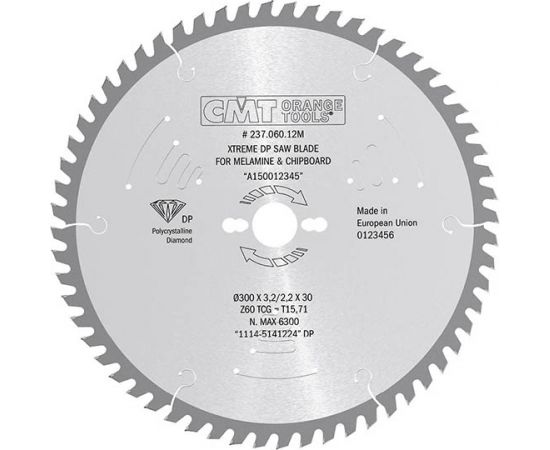 Griešanas disks kokam CMT 237; 300x3,2x30,0 mm; Z60; 10°