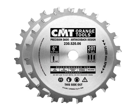 Griešanas disks kokam CMT 230; 152x6.35-22.23x15.87; Z20;-5°