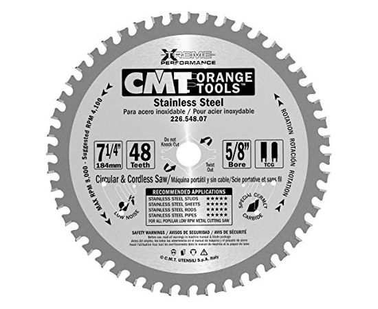 Griešanas disks metālam CMT 226; 184x2x15.87; Z48; 10°