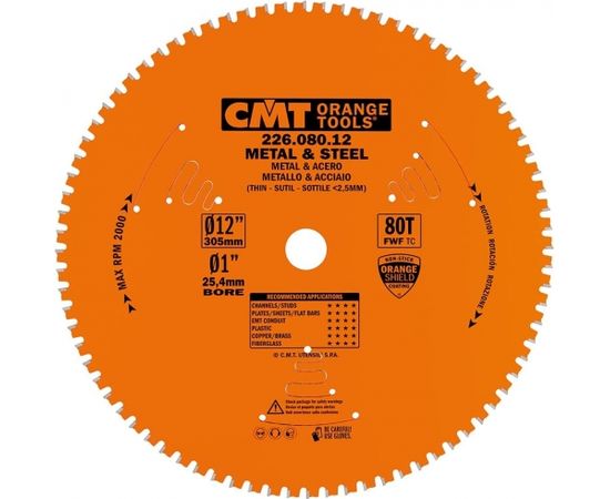 Griešanas disks metālam CMT 226; 305x2.2x30; Z80; 0°