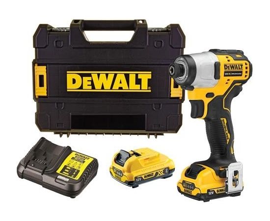 Triecienskrūvgriezis DeWalt DCF801D2-QW; 12 V; 2x2,0 Ah akum.