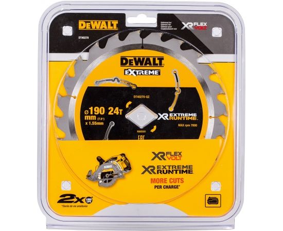 Griešanas disks kokam DeWalt DT40270; 190 mm; T24