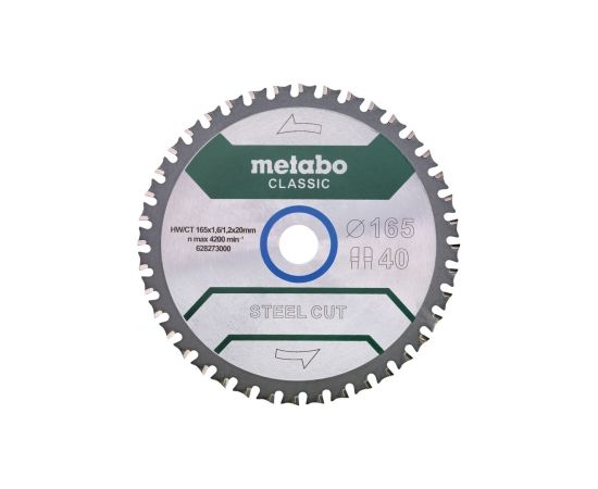 Griešanas disks Metabo Classic; 165x20x1,6 mm; Z40; 4°