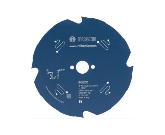 Griešanas disks šķiedru cementam Bosch Expert for Fibre Cement; 140x20x1,8 mm; Z4