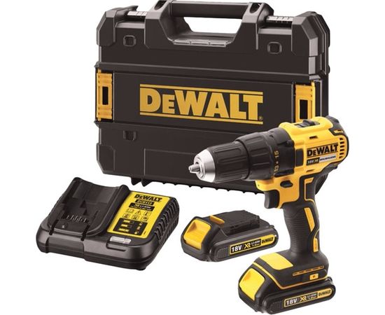 Urbjmašīna-skrūvgriezis DeWalt DCD771S2-QW; 18 V; 2x1,5 Ah akum.