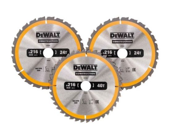 Griešanas disks kokam DeWalt DT1963; 250 mm; 2x24T; 1x48T; 3 gab.