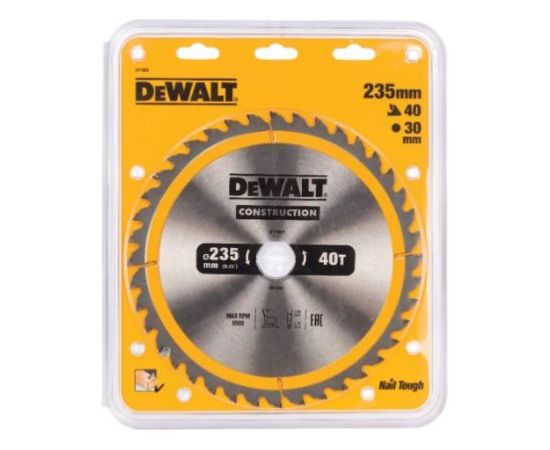 Griešanas disks kokam DeWalt DT1955; 235x30 mm; 40T