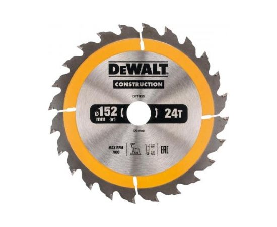 Griešanas disks DeWalt DT1930-QZ; 152x20 mm; T24
