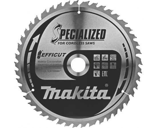 Griešanas disks kokam Makita EFFICUT; 260x2,15x30,0 mm; Z45; 10°