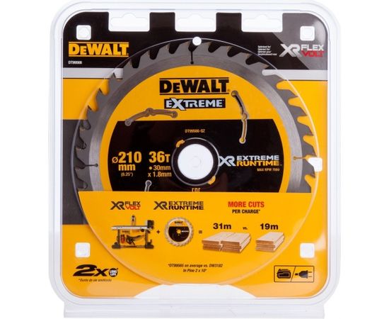 Griešanas disks kokam DeWalt XR Extreme; 210x1,8x30 mm; Z36