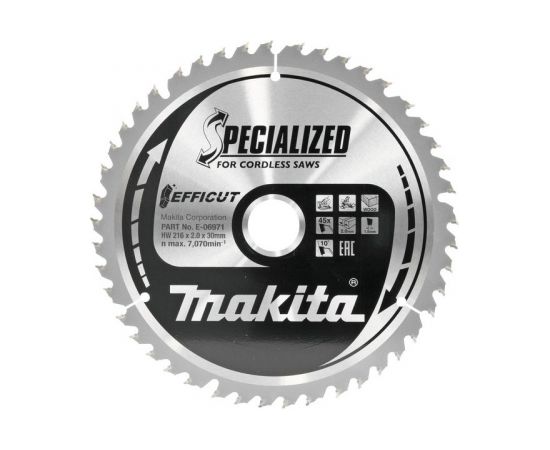 Griešanas disks kokam Makita Efficut; 216x1,5x30 mm; Z60; 10°