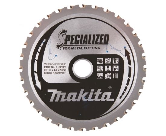 Griešanas disks metālam Makita Specialized; 150x1,1x20 mm; Z32