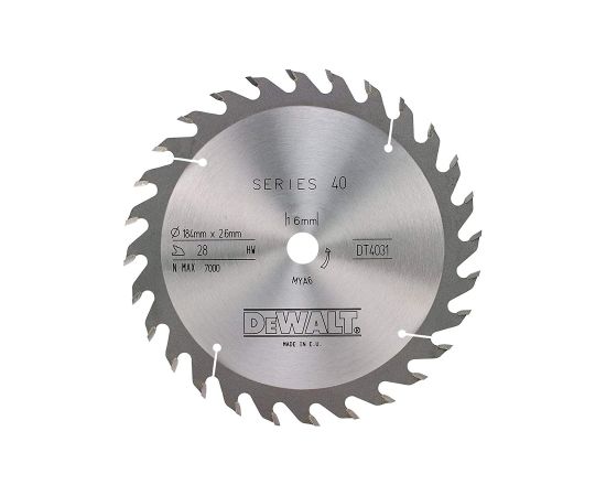 Griešanas disks kokam DeWalt; 184x2,6x16,0 mm; Z28; 25°