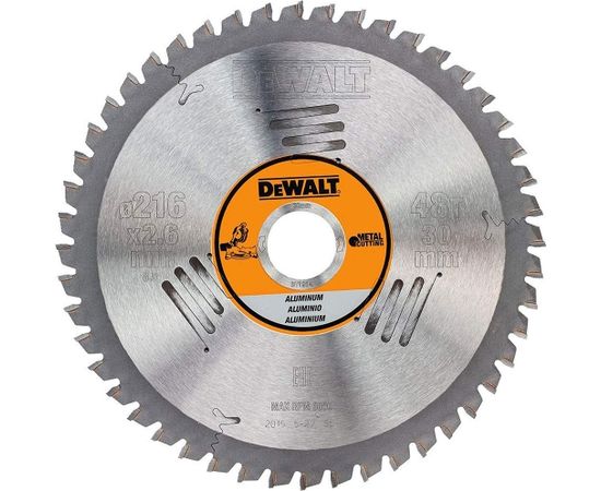 Griešanas disks alumīnijam DeWalt; 216x2,6x30,0 mm; Z48; -5°