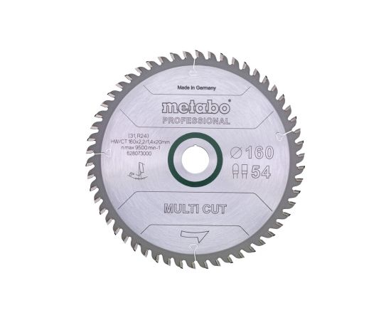 Universālais griešanas disks Metabo Multi-Cut; 160x2,2x20,0 mm; Z54; 8°