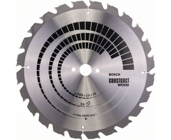 Griešanas disks kokam Bosch CONSTRUCT WOOD; 350x3,5x30,0 mm; Z24; 15°