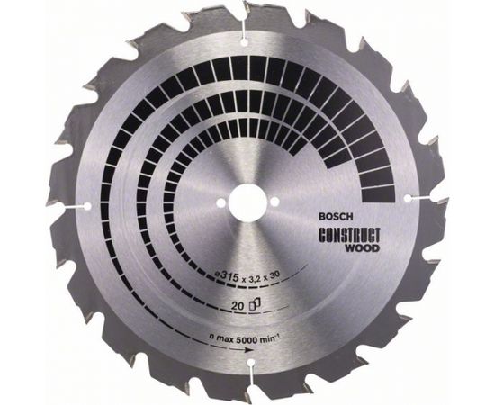 Griešanas disks kokam Bosch CONSTRUCT WOOD; 315x3,2x30,0 mm; Z20; 15°