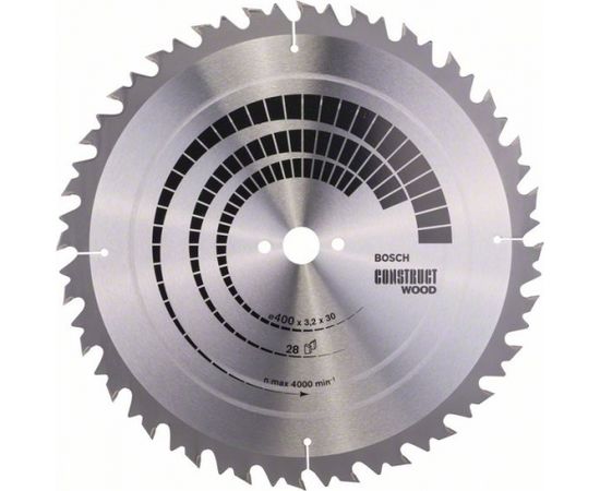 Griešanas disks kokam Bosch CONSTRUCT WOOD; 400x3,2x30,0 mm; Z28; 20°