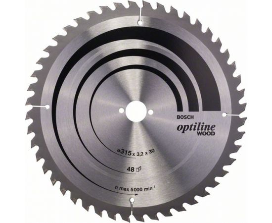 Griešanas disks kokam Bosch OPTILINE WOOD; 315x3,2x30,0 mm; Z48; 10°
