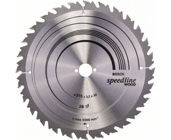 Griešanas disks kokam Bosch SPEEDLINE WOOD; 315x3,2x30,0 mm; Z28; 15°