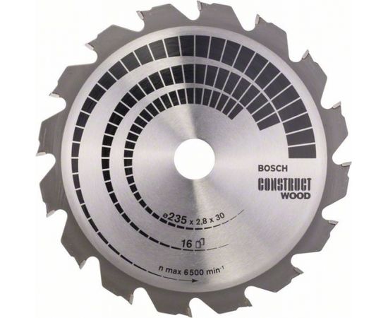 Griešanas disks kokam Bosch CONSTRUCT WOOD; 235x2,8x30,0 mm; Z16; 15°