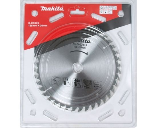 Griešanas disks kokam Makita; 165x2x20,0 mm; Z40; 18°