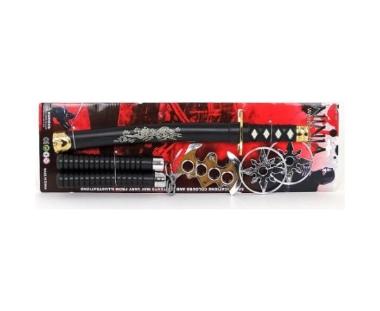 Nindzju samuraju ieroču komplekts( zobens - katana, nunčaka, šurikens) 50 cm 492332