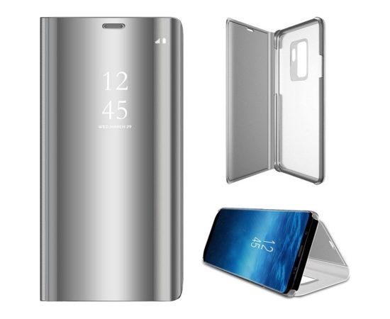 Mocco Clear View Cover Case Grāmatveida Maks Telefonam Samsung Galaxy S23 Sudraba