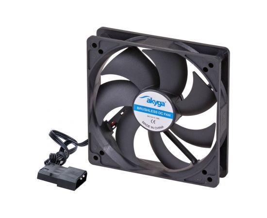 Akyga System fan 12 cm black AW-12A-BK Molex 120x120 mm Computer case 1 pc(s)