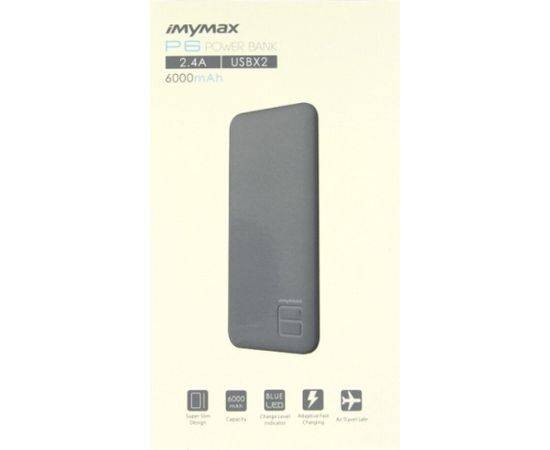 iMYMAX P6 Power Bank 6000 mAh Universāla Ārējas uzlādes baterija