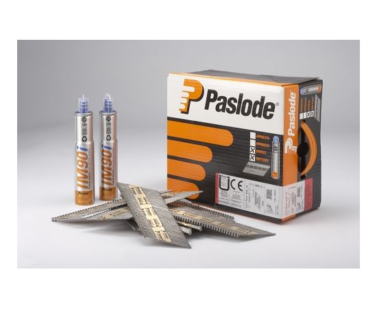 Naglas Paslode; 2,8x63 mm; 34°; 3750 gab.; cinkotas; rievotas