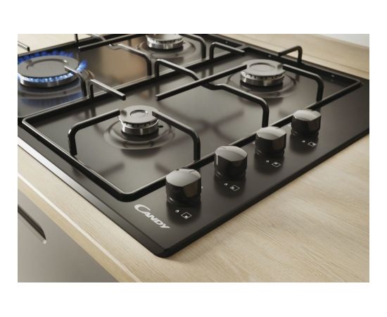 Candy CHW6LBB Black Built-in 60 cm Gas 4 zone(s)