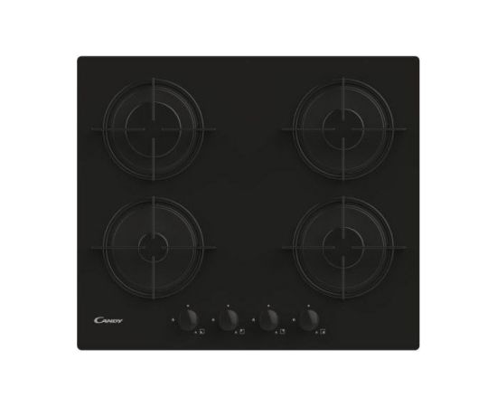 Candy CVW6BB hob Black Built-in 59.5 cm Gas 4 zone(s)