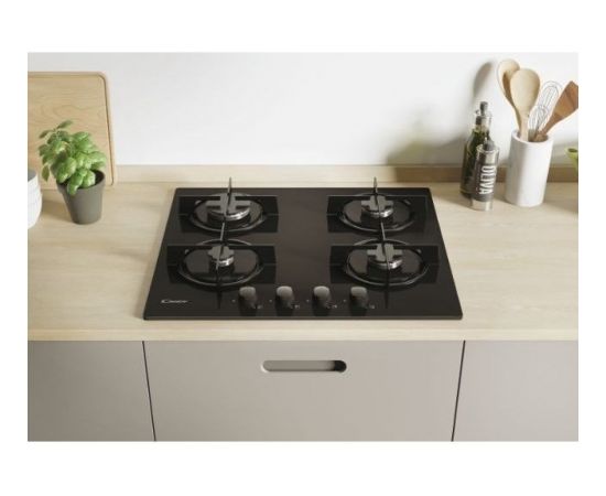 Candy CVW6BB hob Black Built-in 59.5 cm Gas 4 zone(s)