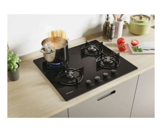 Candy CVW6BB hob Black Built-in 59.5 cm Gas 4 zone(s)