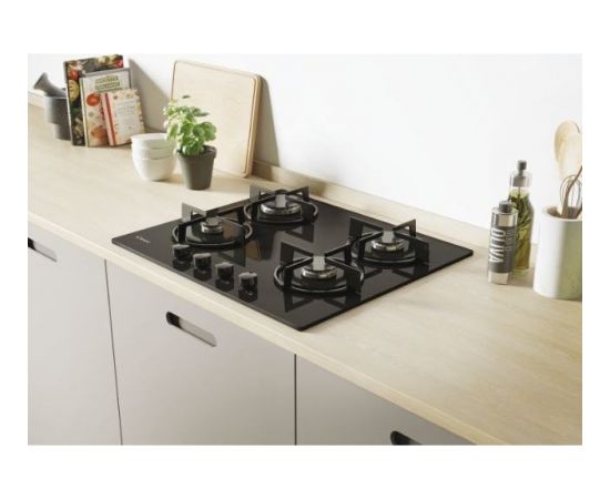 Candy CVW6BB hob Black Built-in 59.5 cm Gas 4 zone(s)