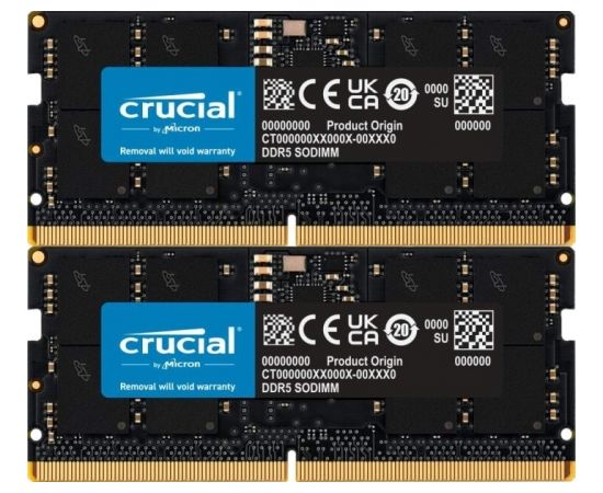 Crucial DDR5 - 32GB - 4800 - CL - 40 - Dual-Kit - SO-DIMM, black