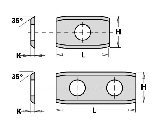 Ēveles asmeņi CMT 790.301.00; 30x12x1,5 mm; HW-HC; 1 gab.