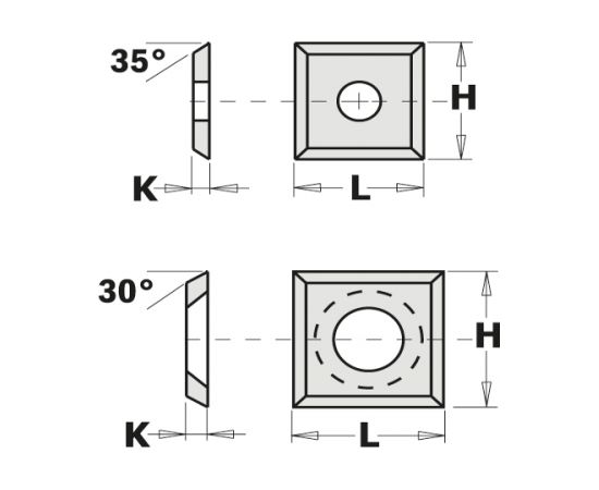 Ēveles asmeņi CMT 790.140.03; 14x14x2 mm; HW-SMG; 1 gab.