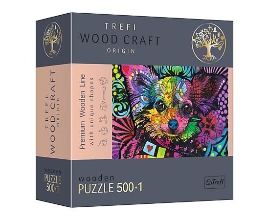 TREFL Koka puzle - Krāsains kucēns, 500gb