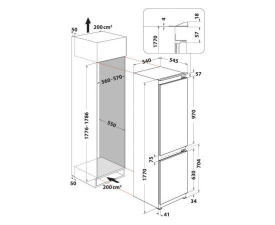 Whirlpool ART 6510 SF1 built-in fridge-freezer 273 l