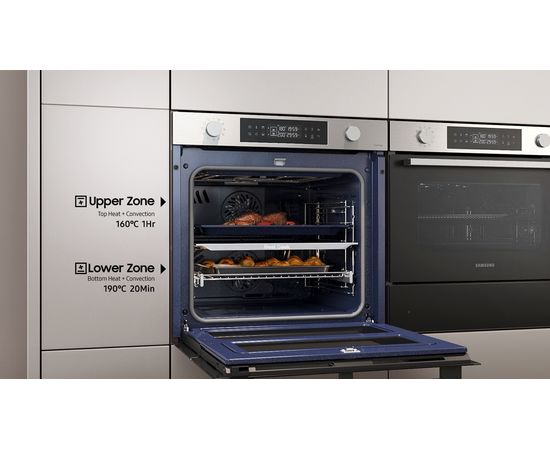 Samsung NV7B4535YAK/U3 cepeškrāsns, pirolīze, Dual Cook, melna