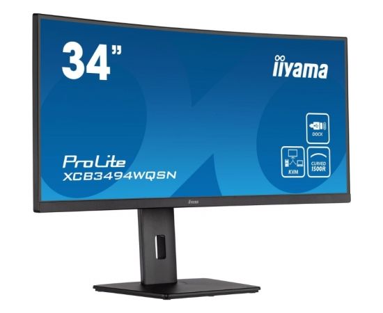 Iiyama Prolite XCB3494WQSN-B5 - 3440 x 1440 @120Hz (4.9 megapixel UWQHD, DisplayPort & USB-C) - Aspect ratio - 21:9 - Panel brightness, 300 cd/m² - Static contrast, 3000:1 / XCB3494WQSN-B5