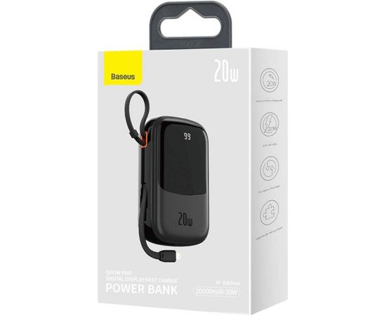 Powerbank Baseus Qpow PRO with cable, 20000mAh, 20W (Black)