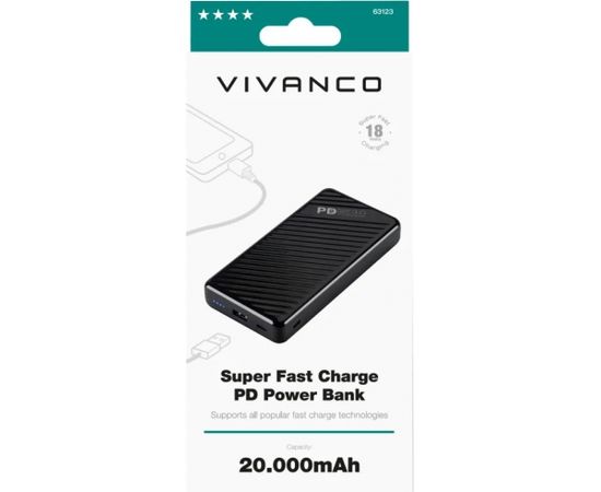 Vivanco power bank 20000mAh Super Fast PD 18W (63123)