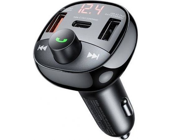Remax RCC331 Bluetooth Transmitter FM Raidītājs MP3 / 2xUSB / Type-C / MicroSD Auto FM Transmiteri un Carplay ierīces