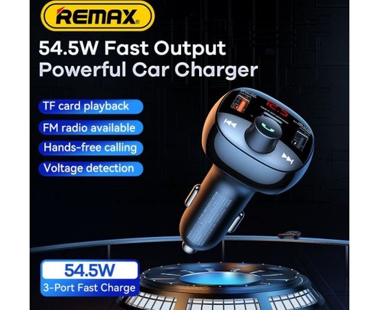 Remax RCC331 Bluetooth Transmitter FM Raidītājs MP3 / 2xUSB / Type-C / MicroSD