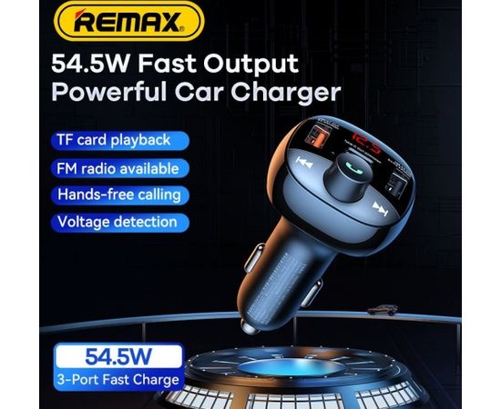 Remax RCC331 Bluetooth Transmitter FM Raidītājs MP3 / 2xUSB / Type-C / MicroSD Auto FM Transmiteri un Carplay ierīces