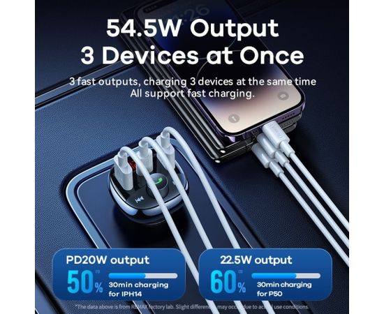 Remax RCC331 Bluetooth Transmitter FM Raidītājs MP3 / 2xUSB / Type-C / MicroSD Auto FM Transmiteri un Carplay ierīces