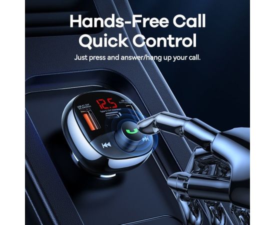 Remax RCC331 Bluetooth Transmitter FM Raidītājs MP3 / 2xUSB / Type-C / MicroSD Auto FM Transmiteri un Carplay ierīces